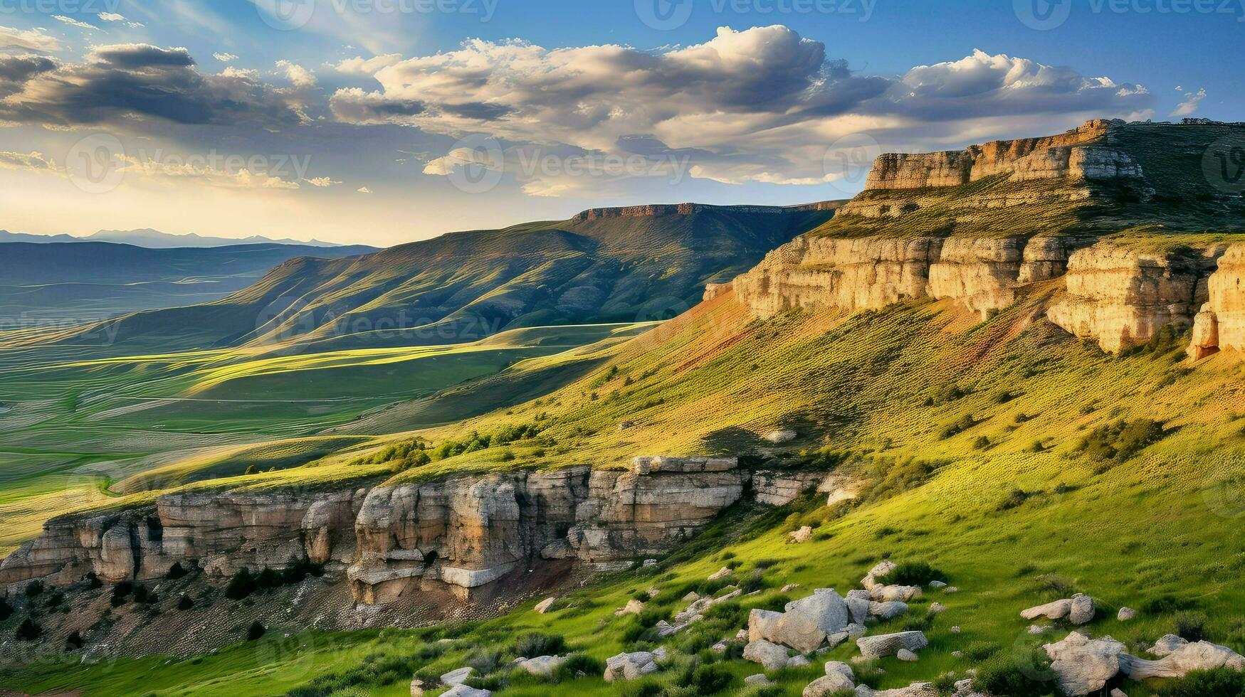 AI generated uplift fault block mountains photo