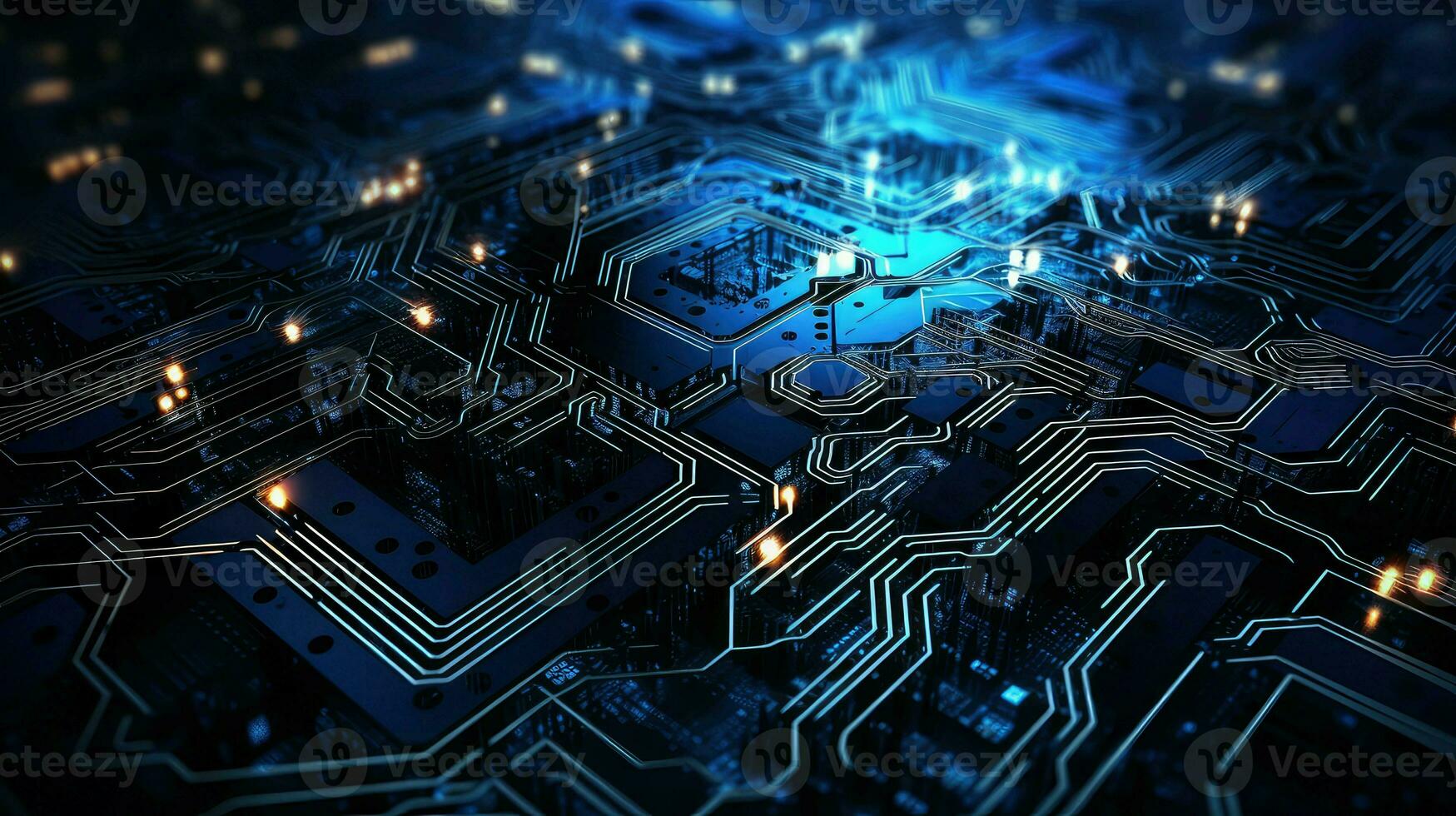 AI generated computer tech digital background photo