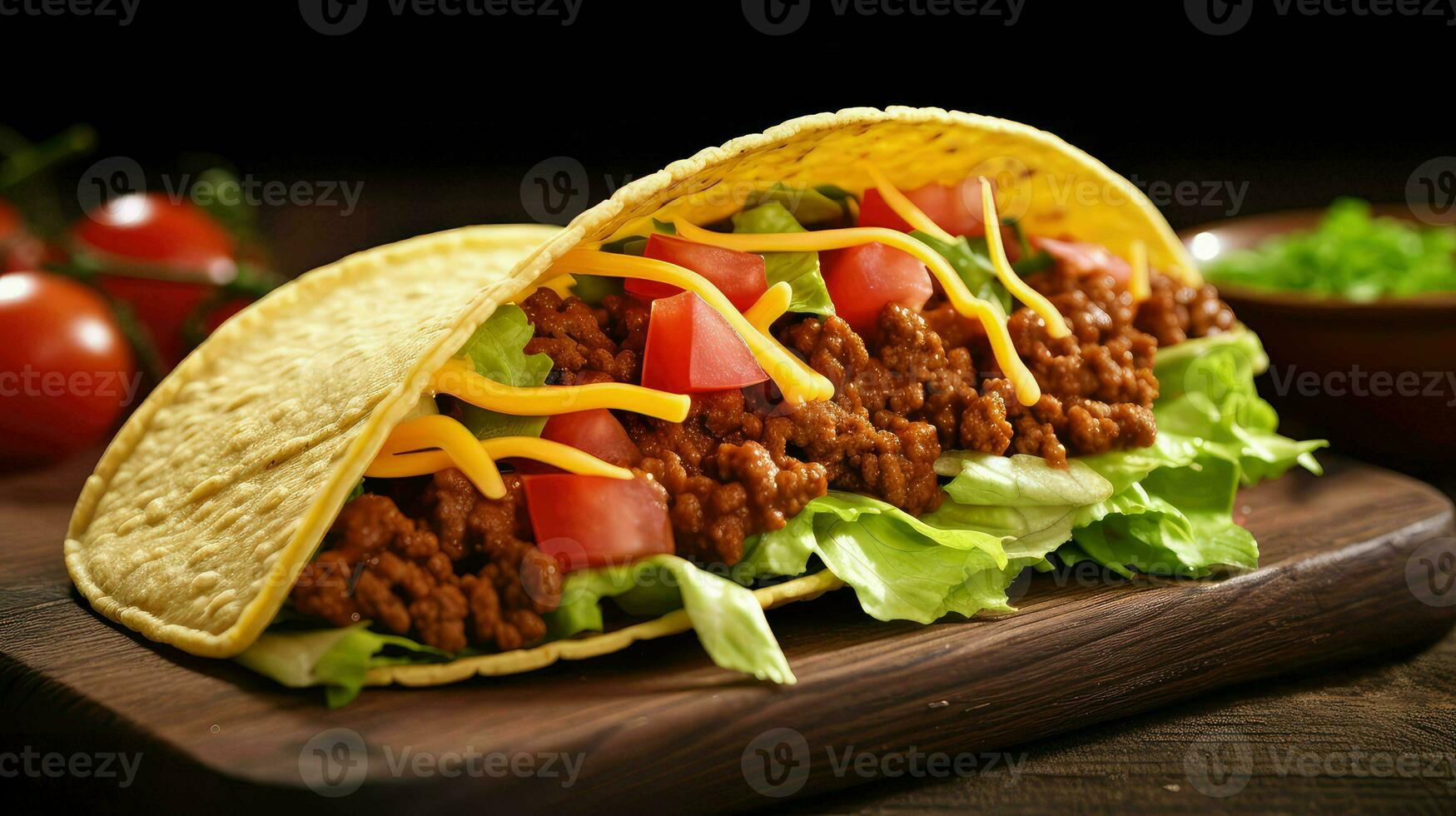 AI generated salsa tomato taco food photo