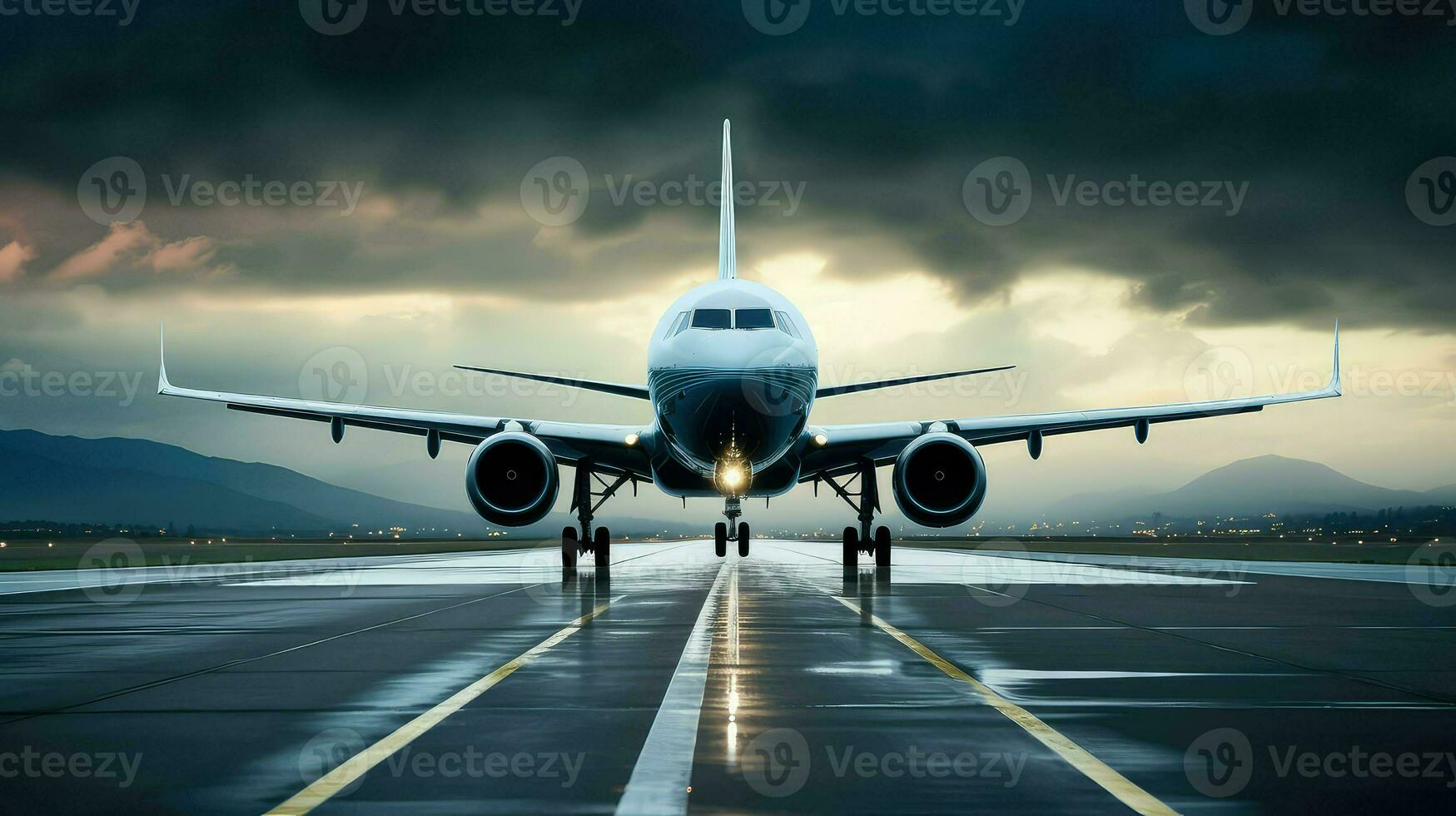 AI generated corporate business airplane backgtound photo