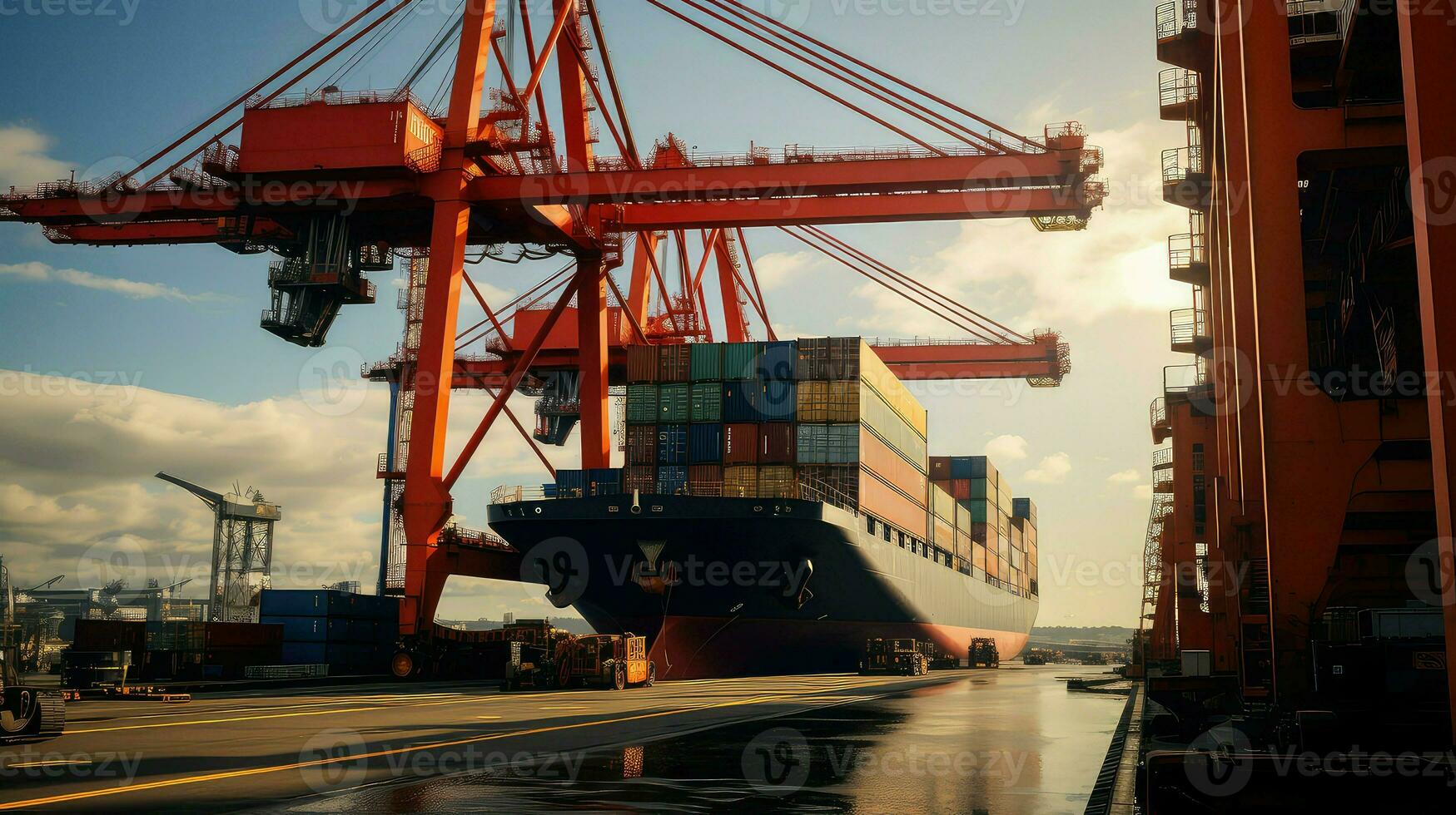 AI generated logistics maritime ship cargo photo