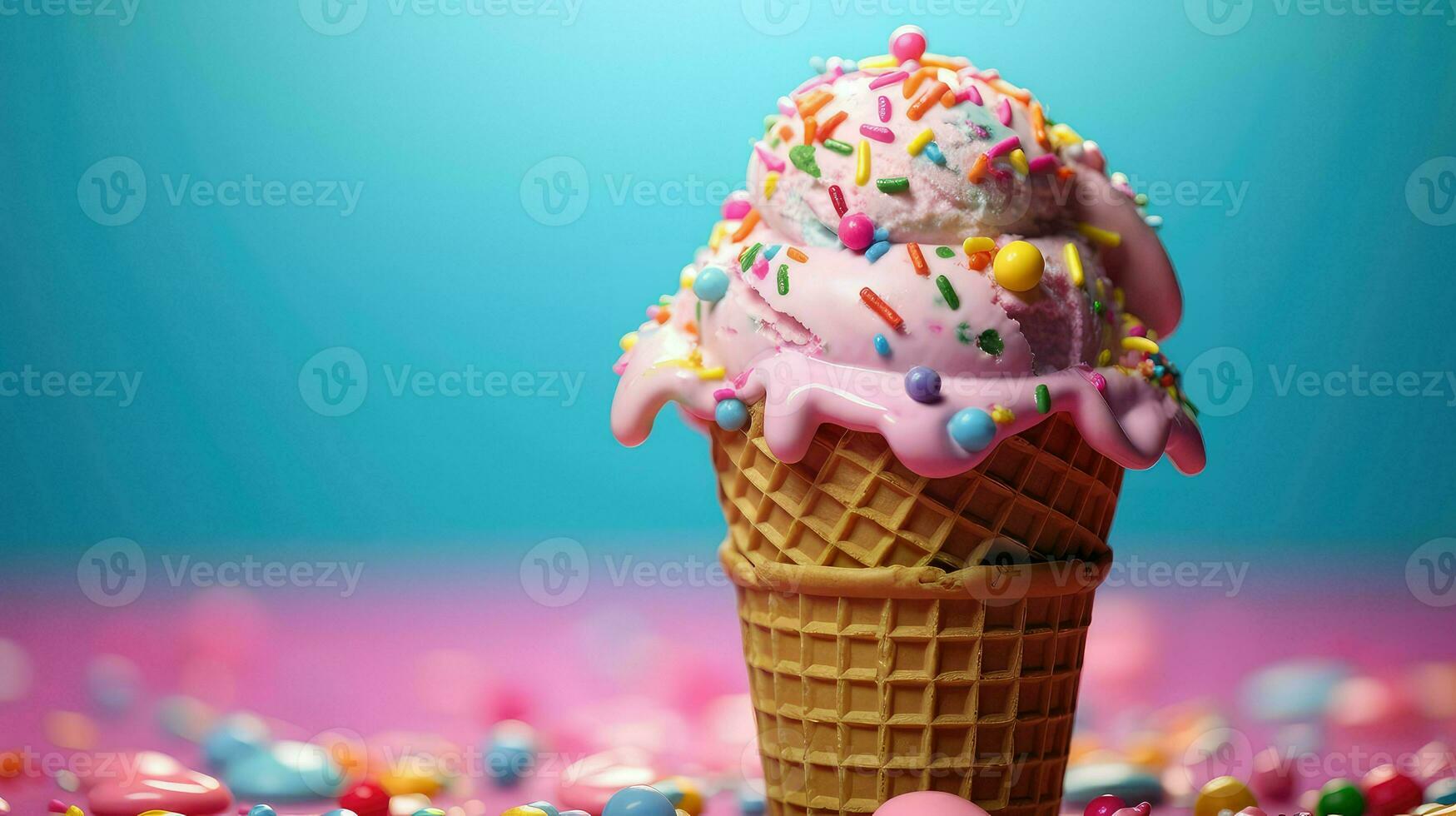 AI generated flavorful tasty ice cream photo