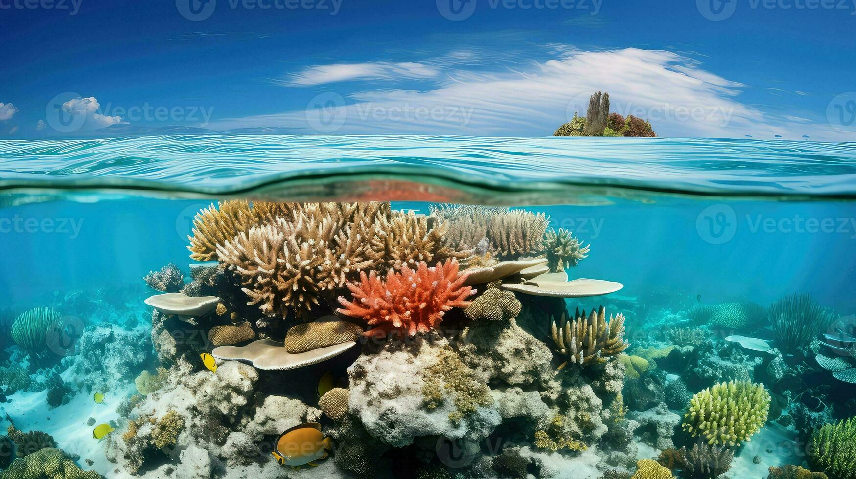 AI generated marine atolls coral reefs photo