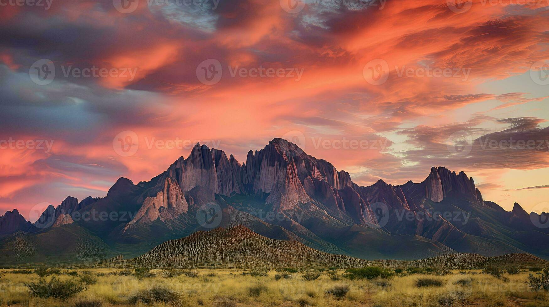 AI generated tectonic fault block mountains photo