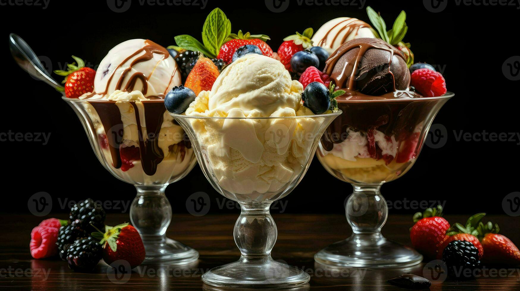 ai generado delicioso Fresco postre comida foto