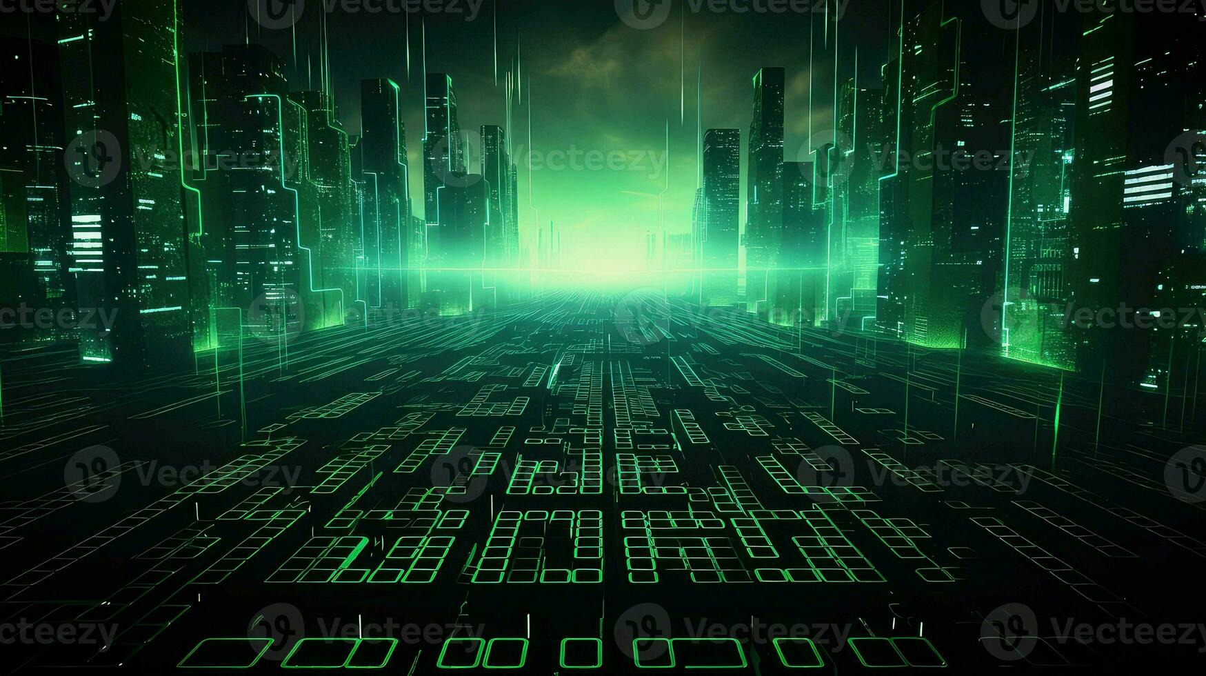 AI generated technology code digital background photo