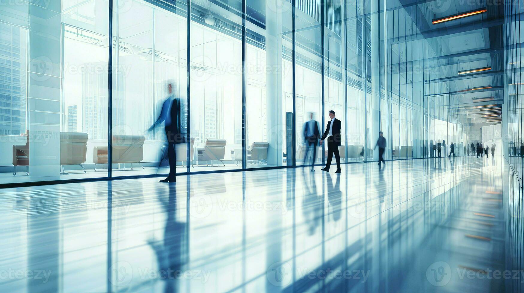 AI generated strategy blur corridor business photo