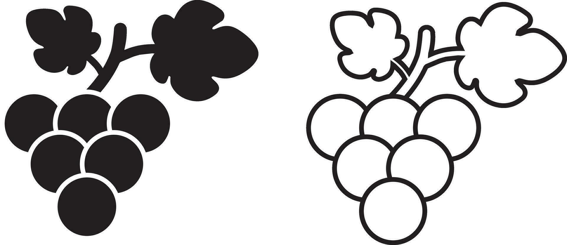grape black and white outline icon vector icon illustration
