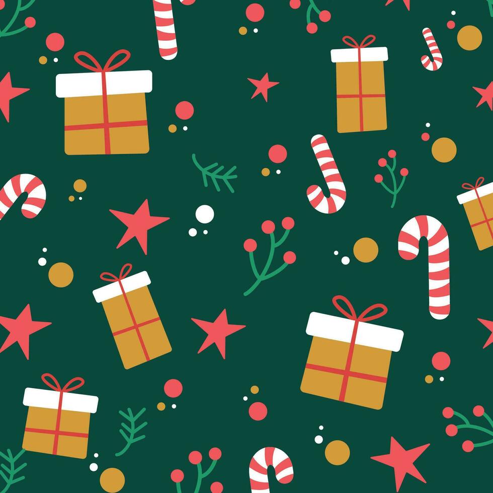 Christmas pattern background Gift wrapping paper Vector illustration