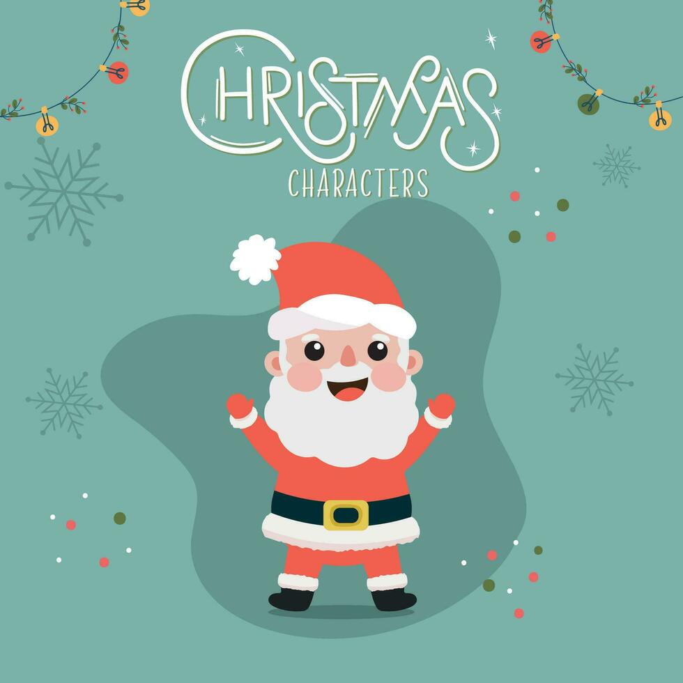 Papa Noel claus dibujos animados kawaii Navidad caracteres vector ilustración