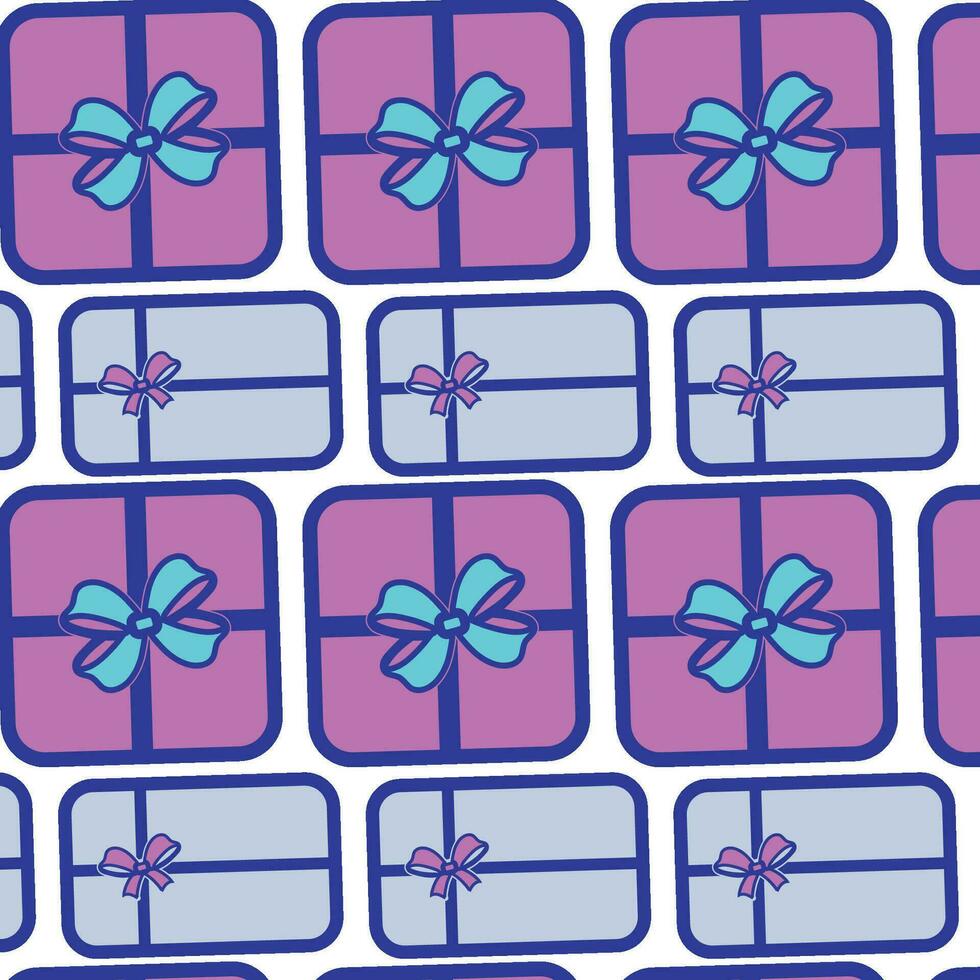 Christmas present pattern Gift box background Vector illustration