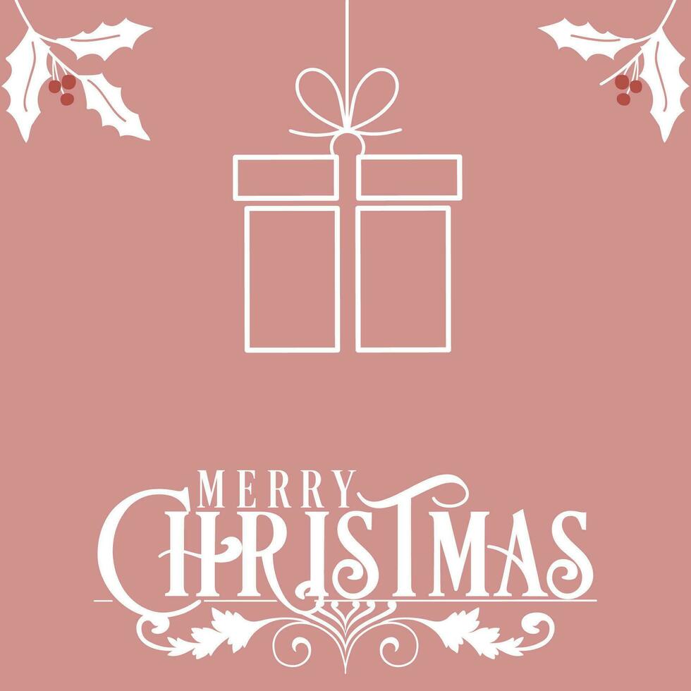 alegre Navidad saludo tarjeta plano diseño vector ilustración