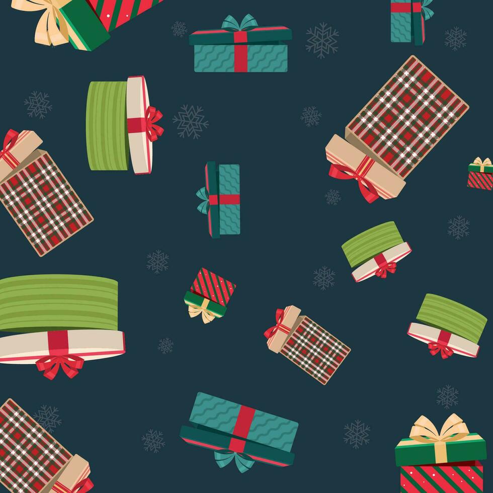 Christmas present icons Pattern background Vector illustration