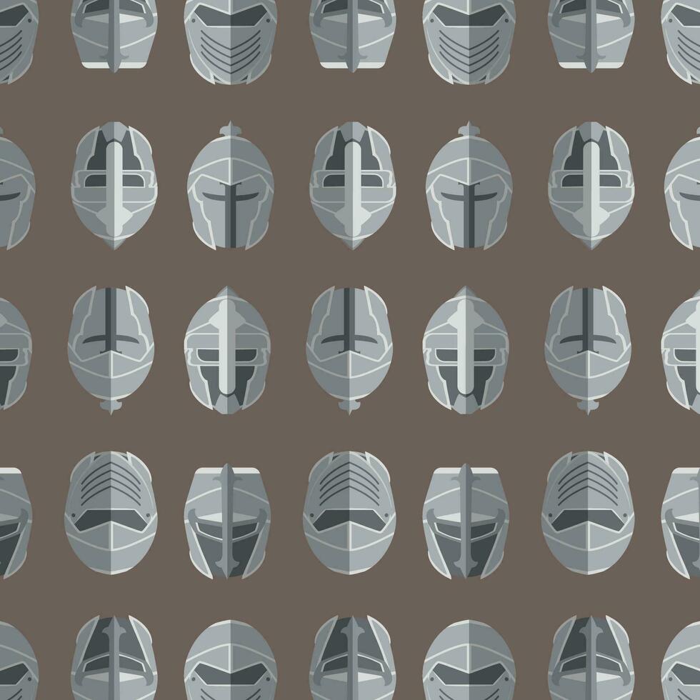 Medieval helmet icons Pattern background Vector illustration