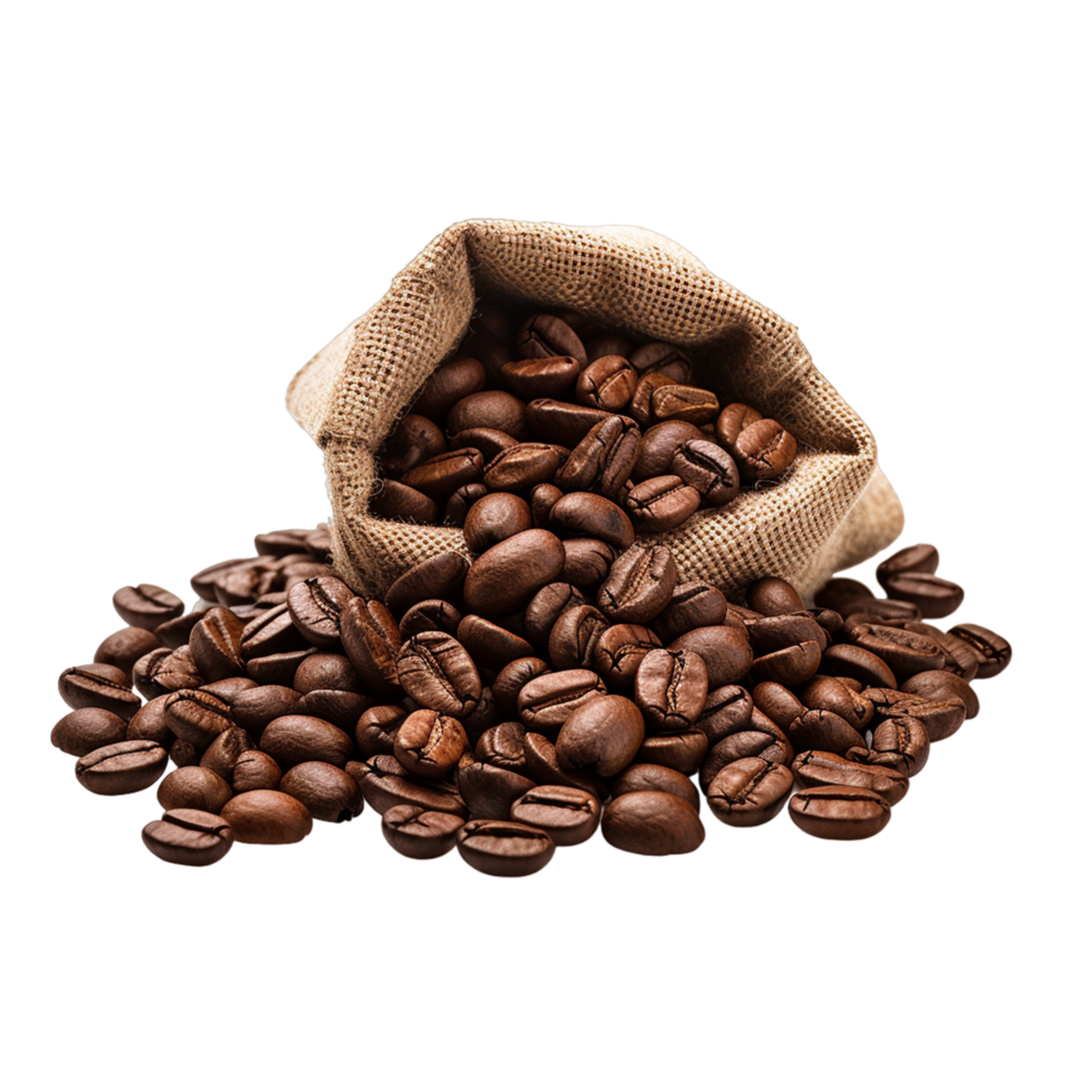 AI generated A bag of coffee beans with the text png