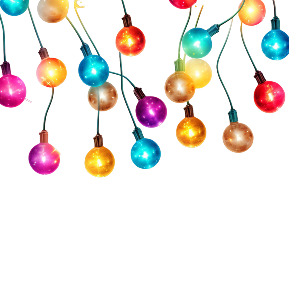 AI generated Christmas lights decoration png