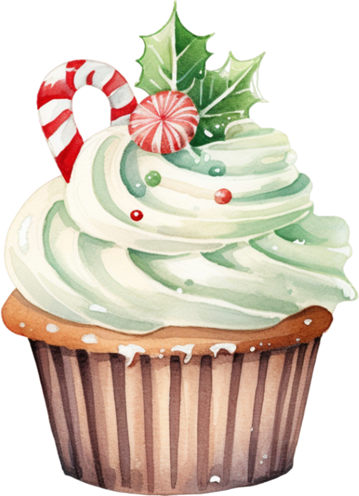 ai generato Natale calendario carta per cupcakes caramella torte png