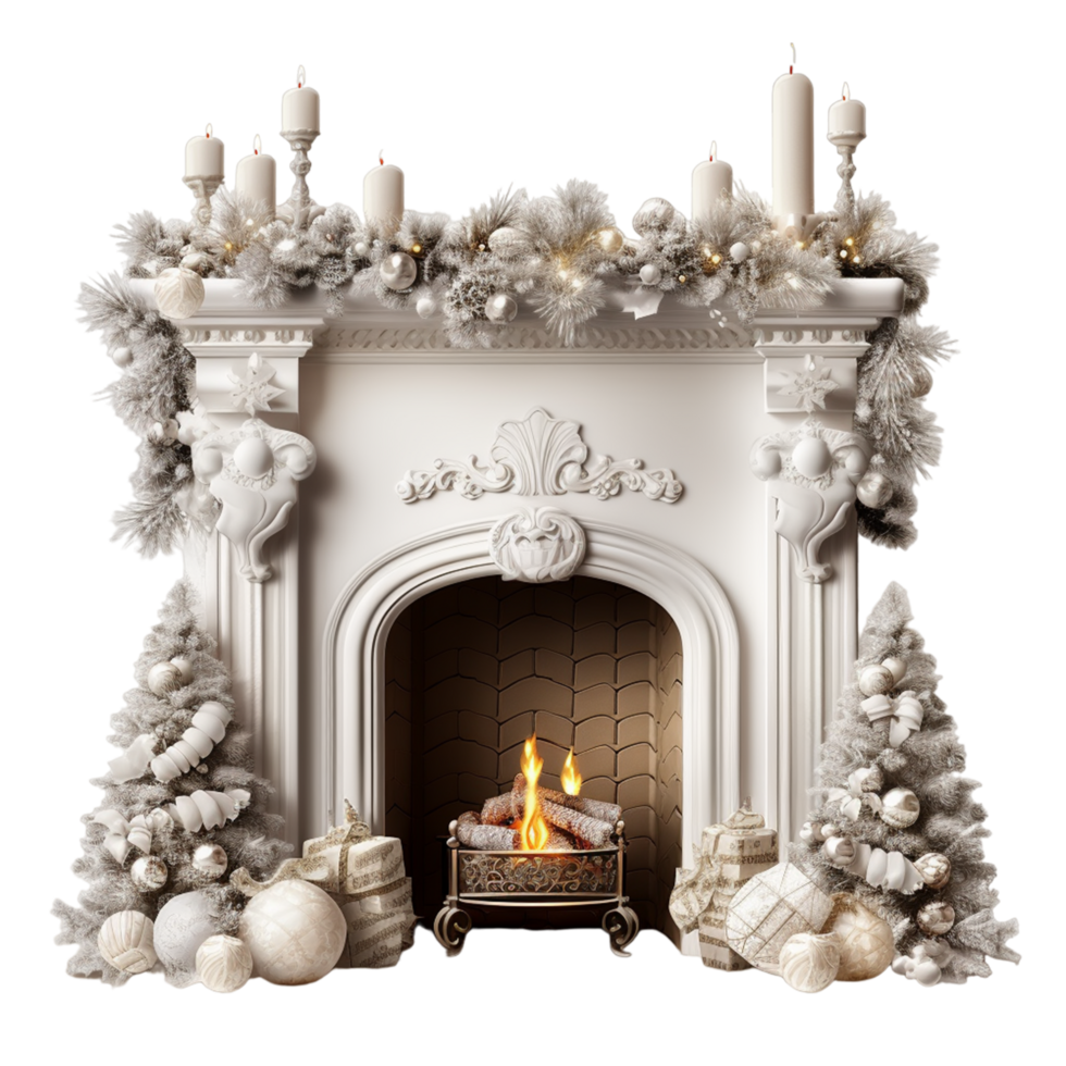 AI generated Cute Christmas Fireplace png