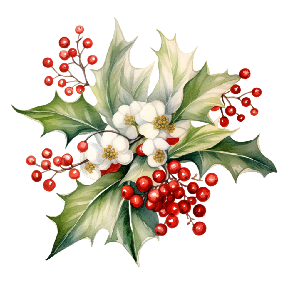 AI generated There is a painting of a bunch of berries on a branch png