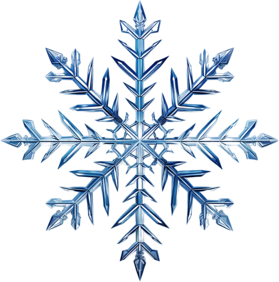 AI generated Big translucent christmas snowflake in blue colors png