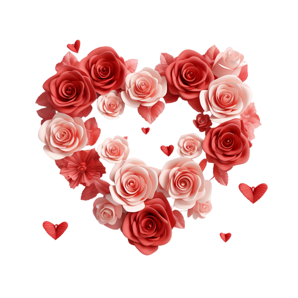 AI generated Flower Heart Rose Valentines Day png