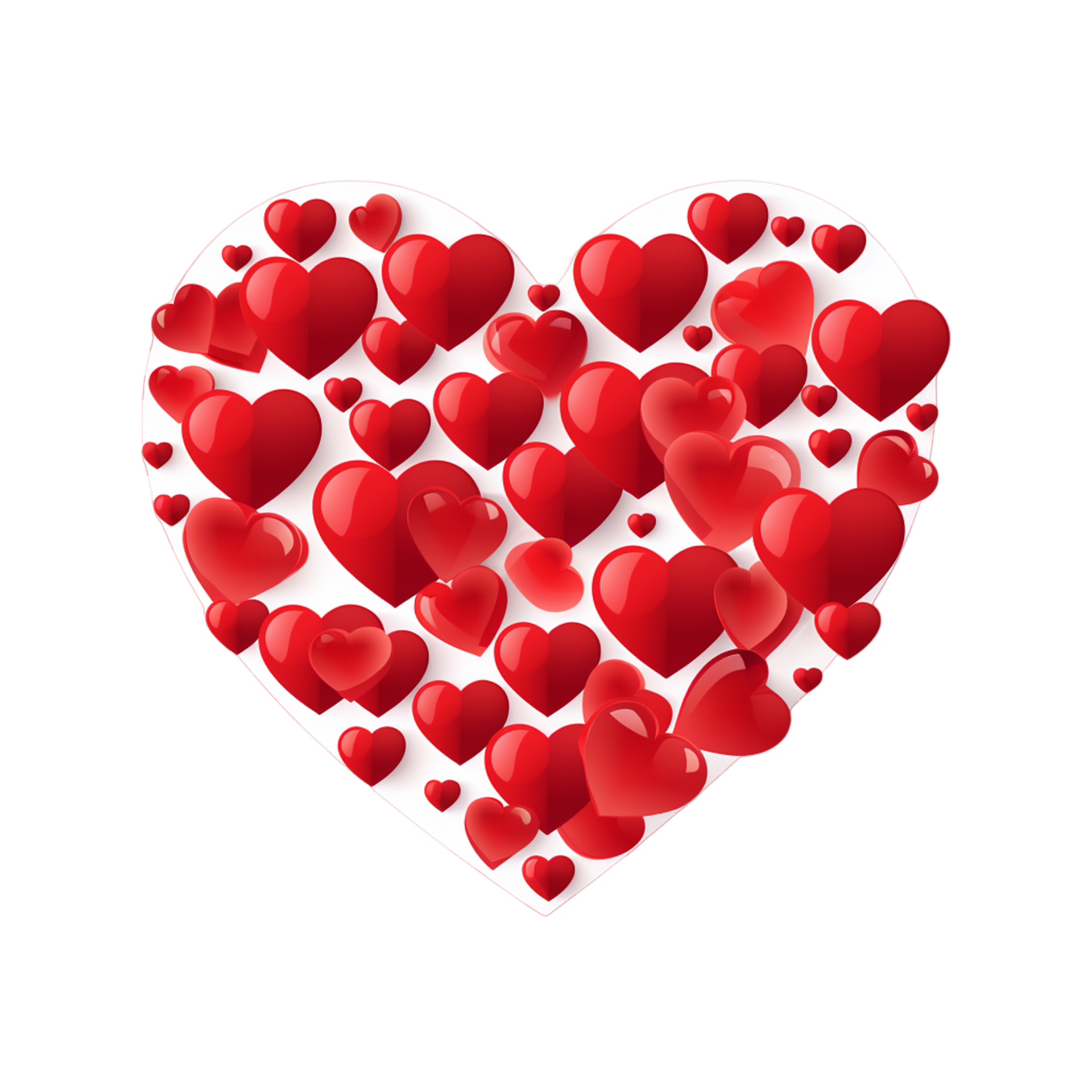 AI generated 3d Heart Shape 35497761 PNG