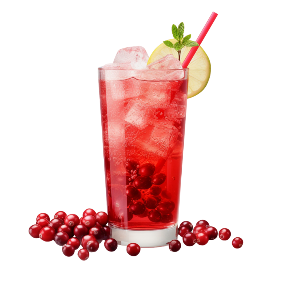 AI generated Sparkling Cranberry Punch Realistic Shadowless Original png