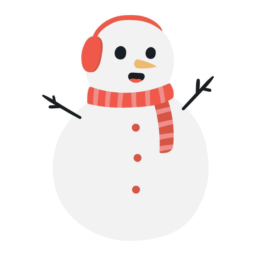 snowman with scarf and headphone vector