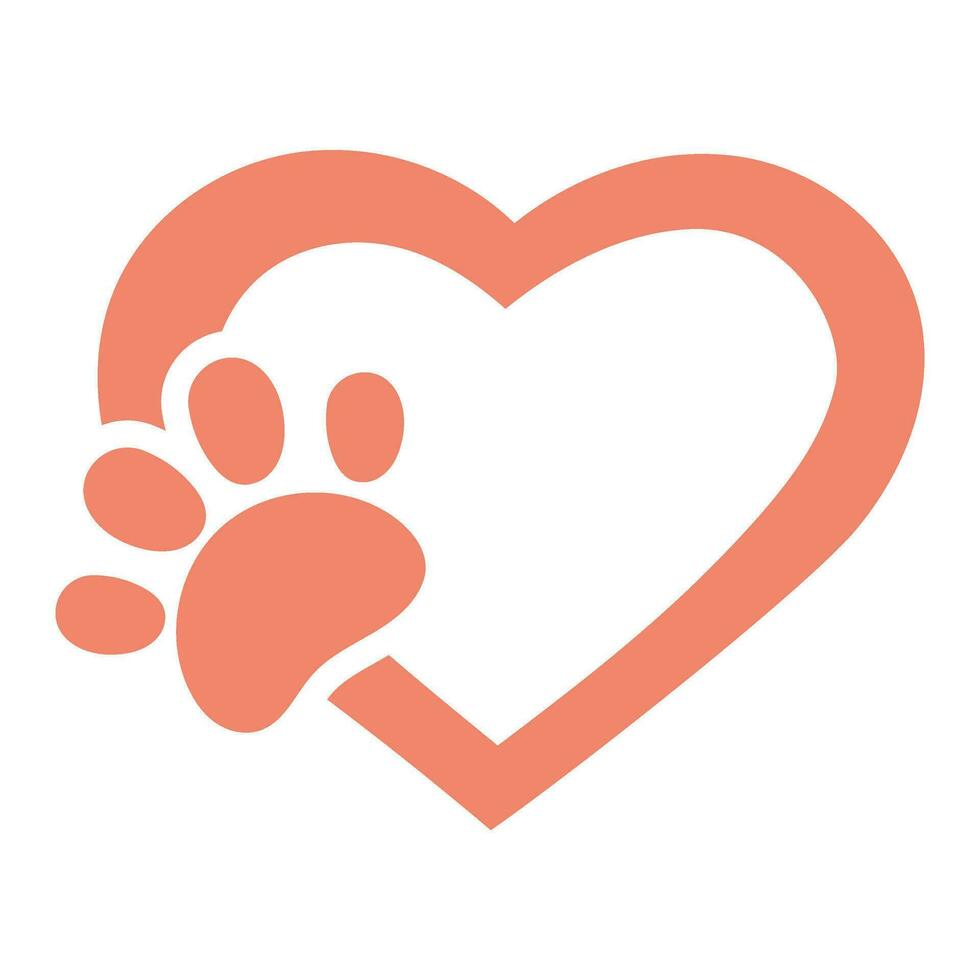 dog paw with love vector