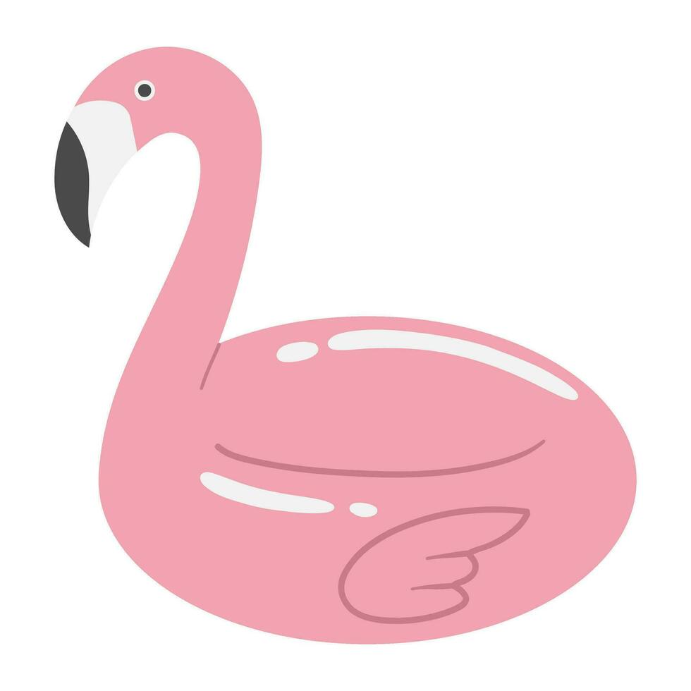 pink rubber flamingo vector illustration