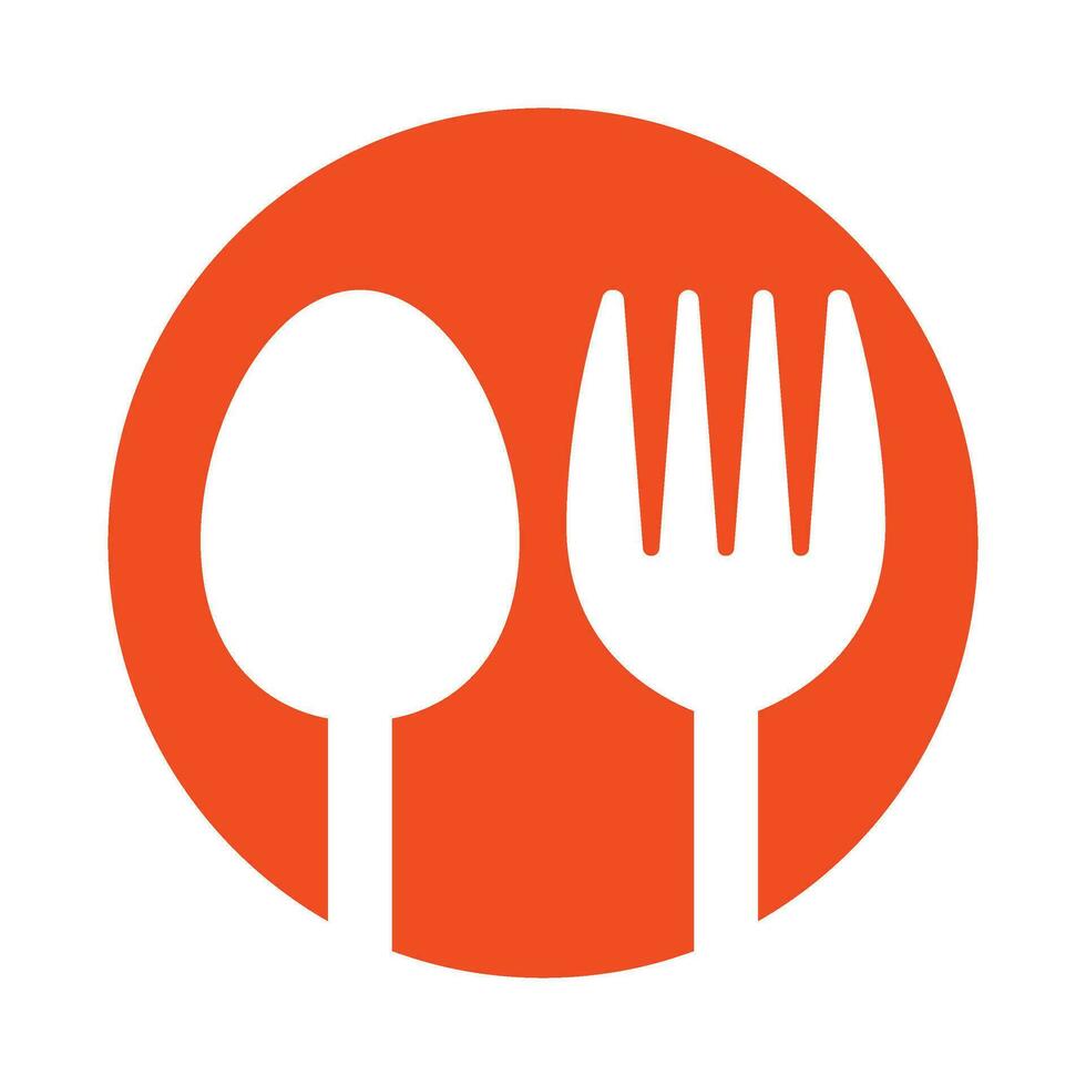 logotipo de restaurante de tenedor y cuchara vector