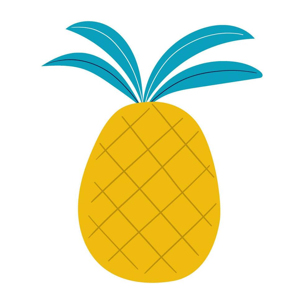 pineapple fruit simple flat illustration vector