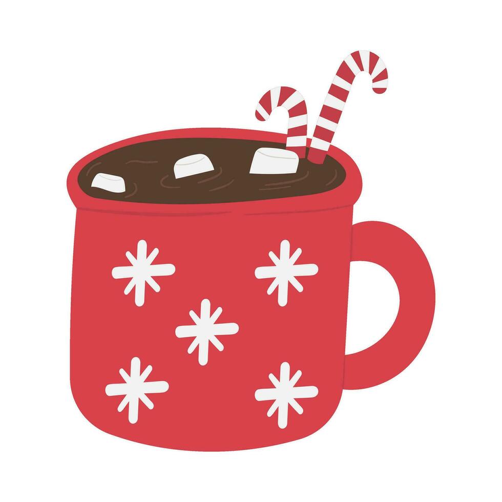 christmas hot chocolate vector illustration