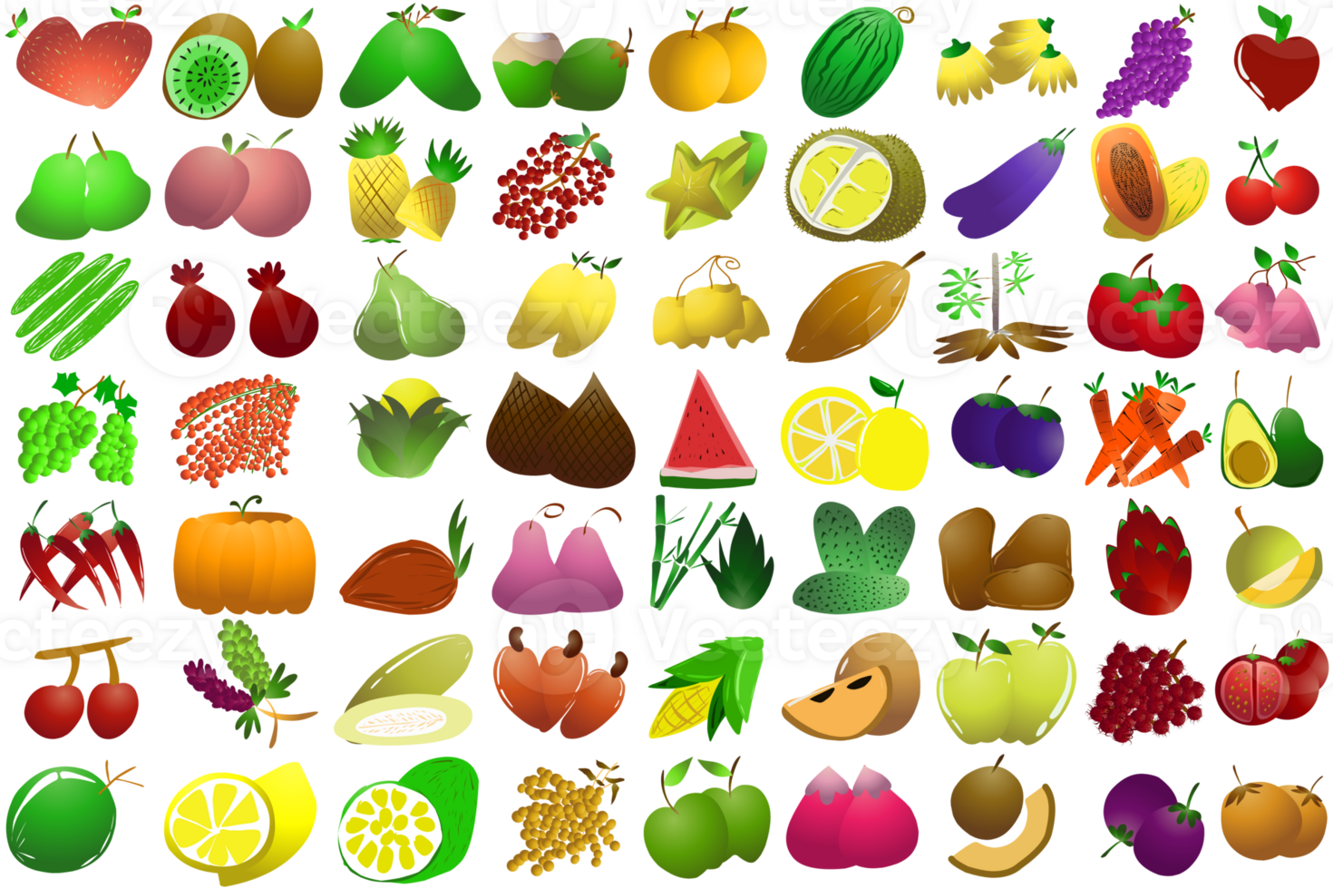 Illustration of types of fruit. Perfect for elements of cookbooks, magazines, newspapers, presentations, advertising png