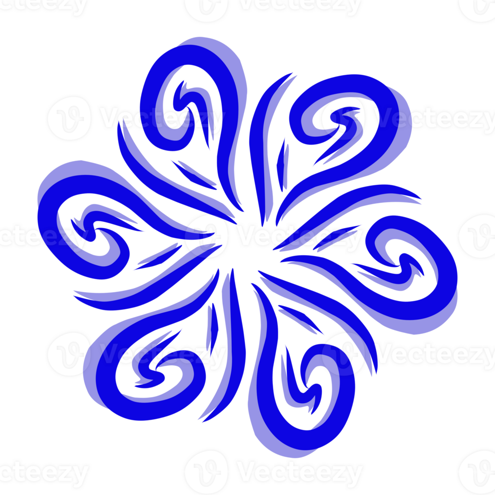 Blue tribal mandala icon with shadow. Perfect for logos, icons, items, tattoos, stickers, posters, banners, clothes, hats png