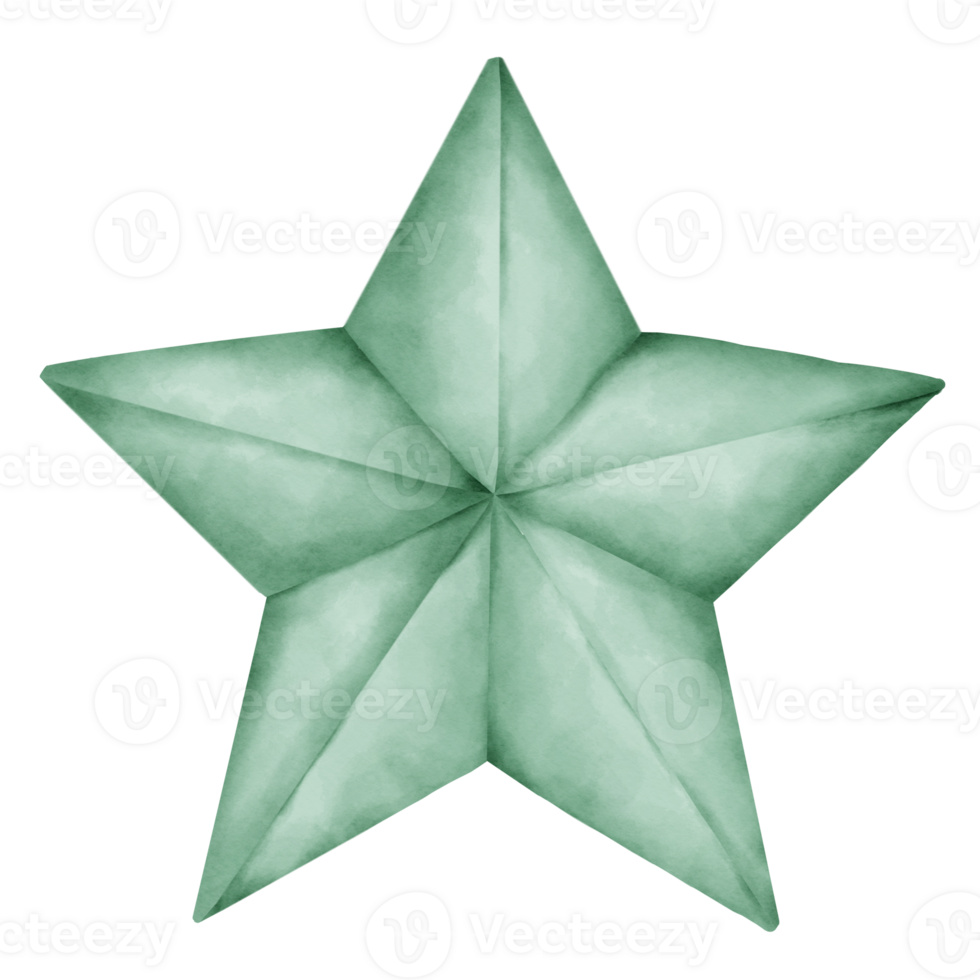 origami star watercolor png