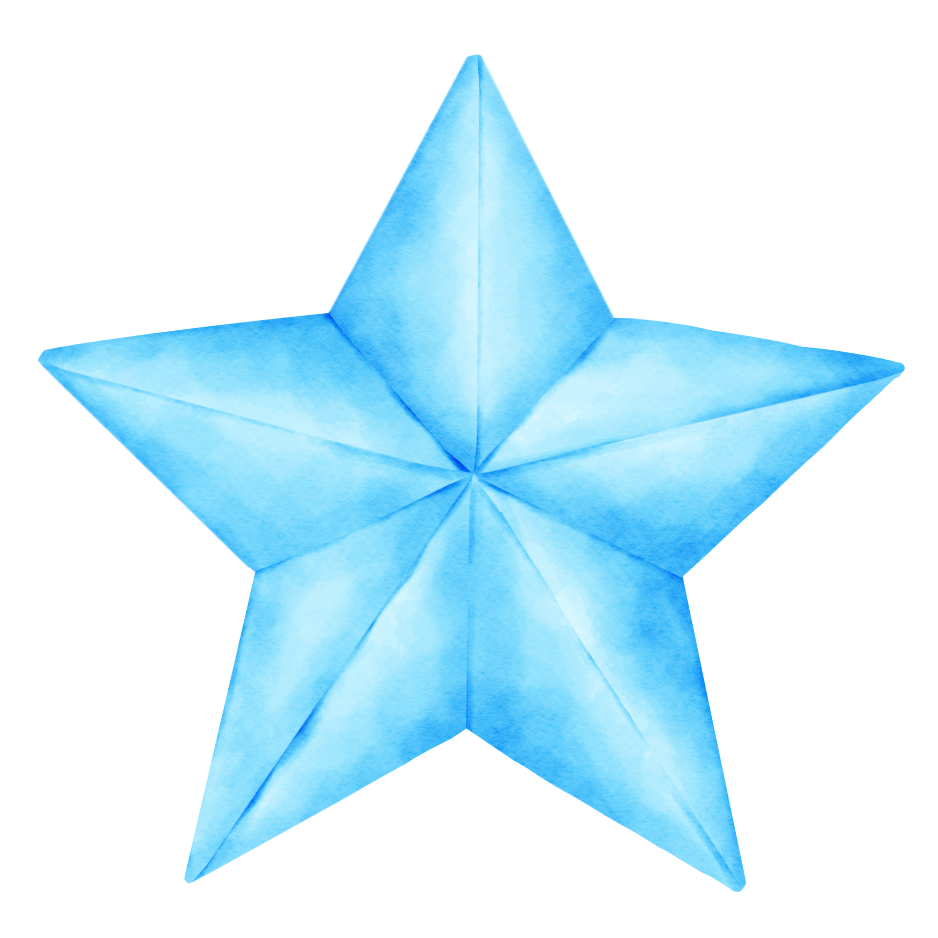 blue-origami-star-watercolor-35498126-png
