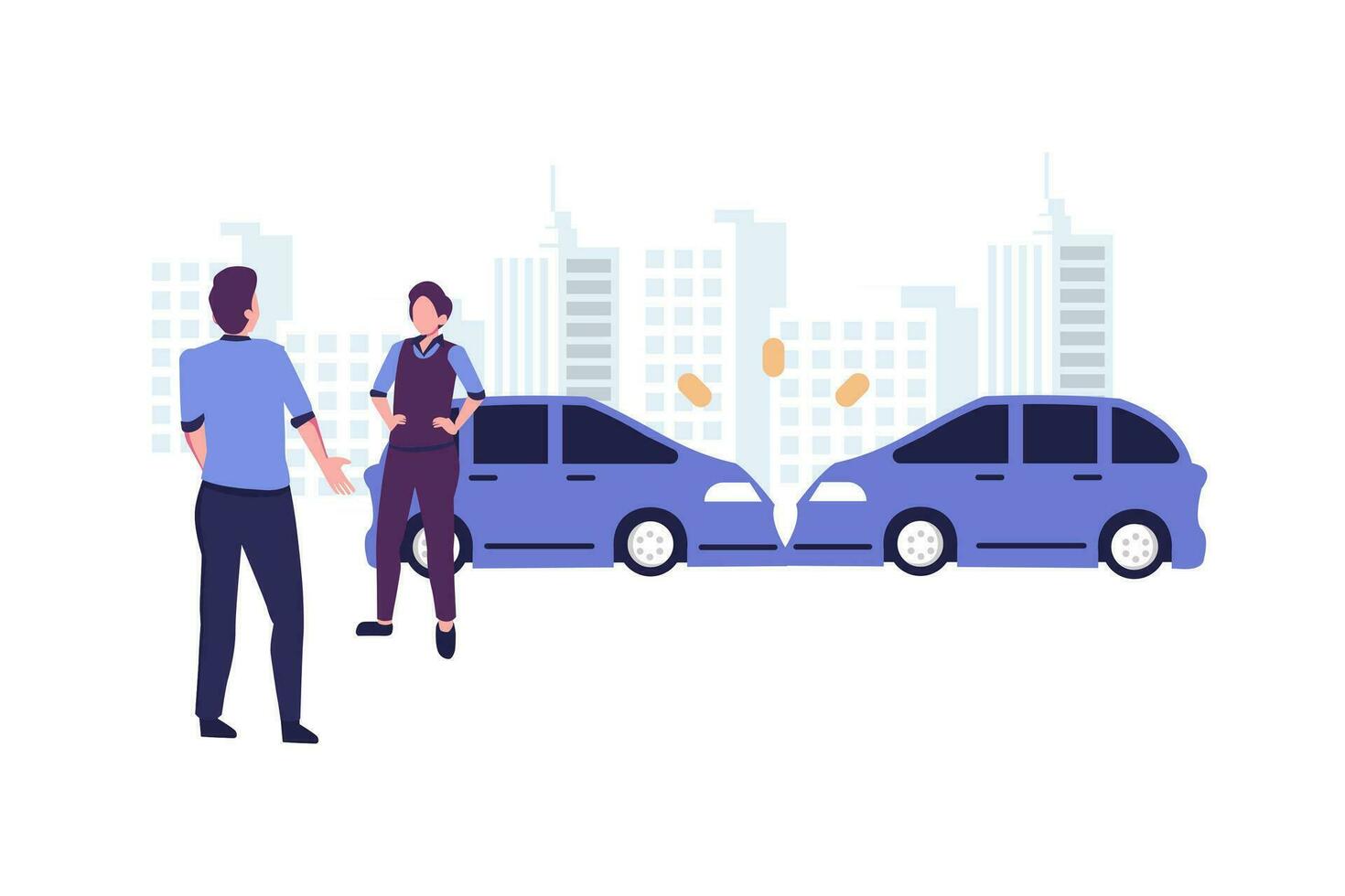 car accident flat style illustration vector design