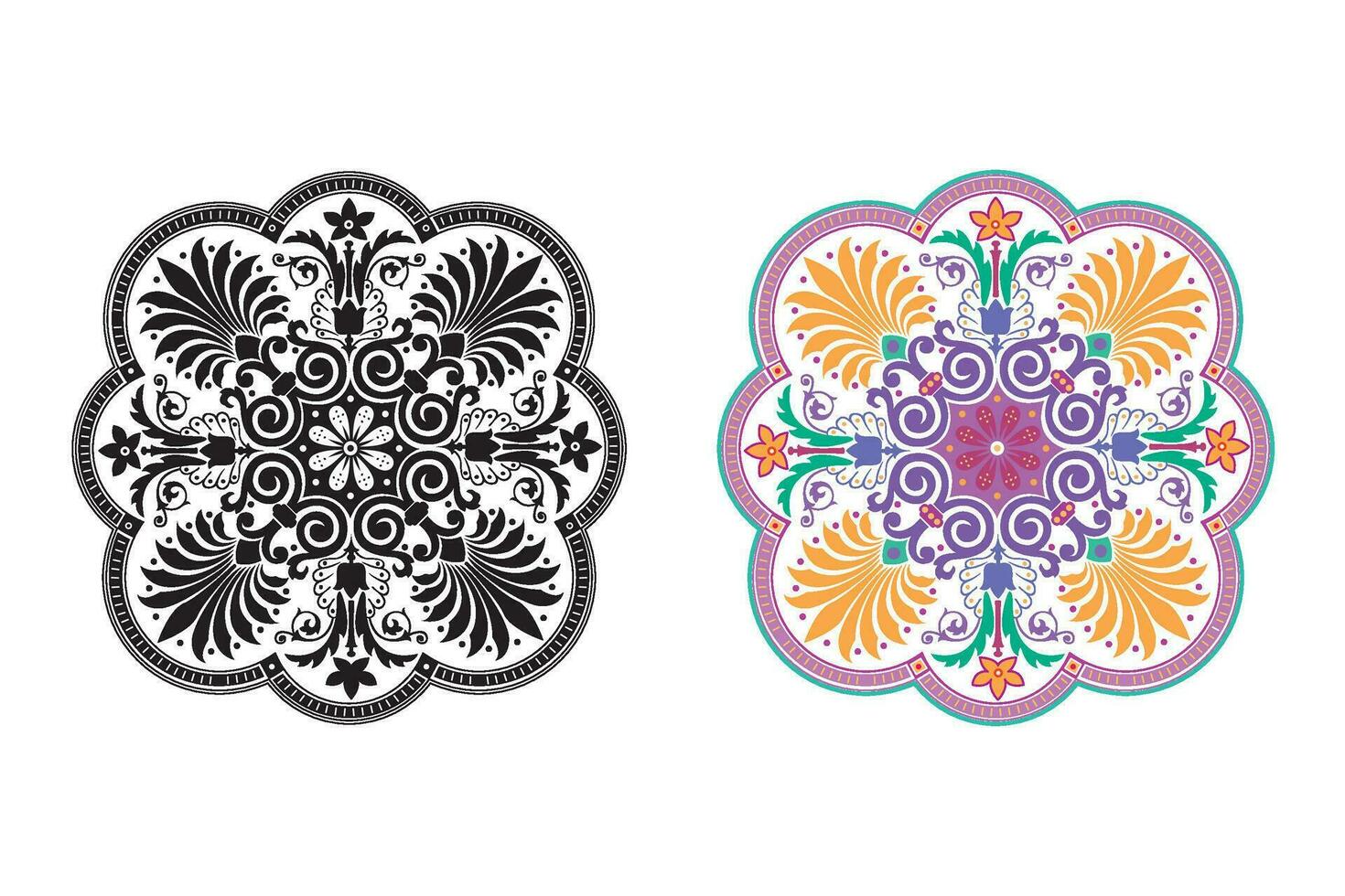 Clásico floral caligráfico floral viñeta Desplazarse rincones ornamental diseño elementos negro conjunto aislado vector