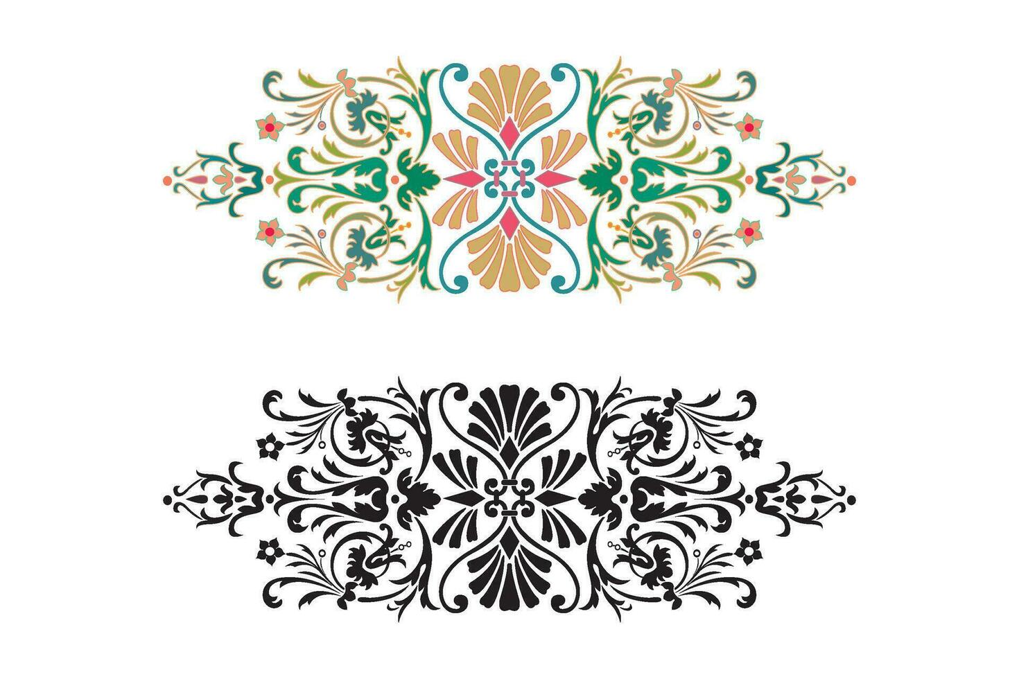 Vintage floral calligraphic floral vignette scroll corners ornamental design elements black set isolated vector