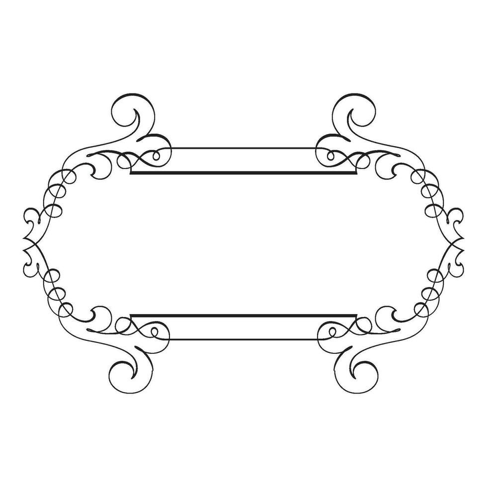 Vintage forged floral classic calligraphic retro vignette scroll frames ornamental design elements black set isolated vector