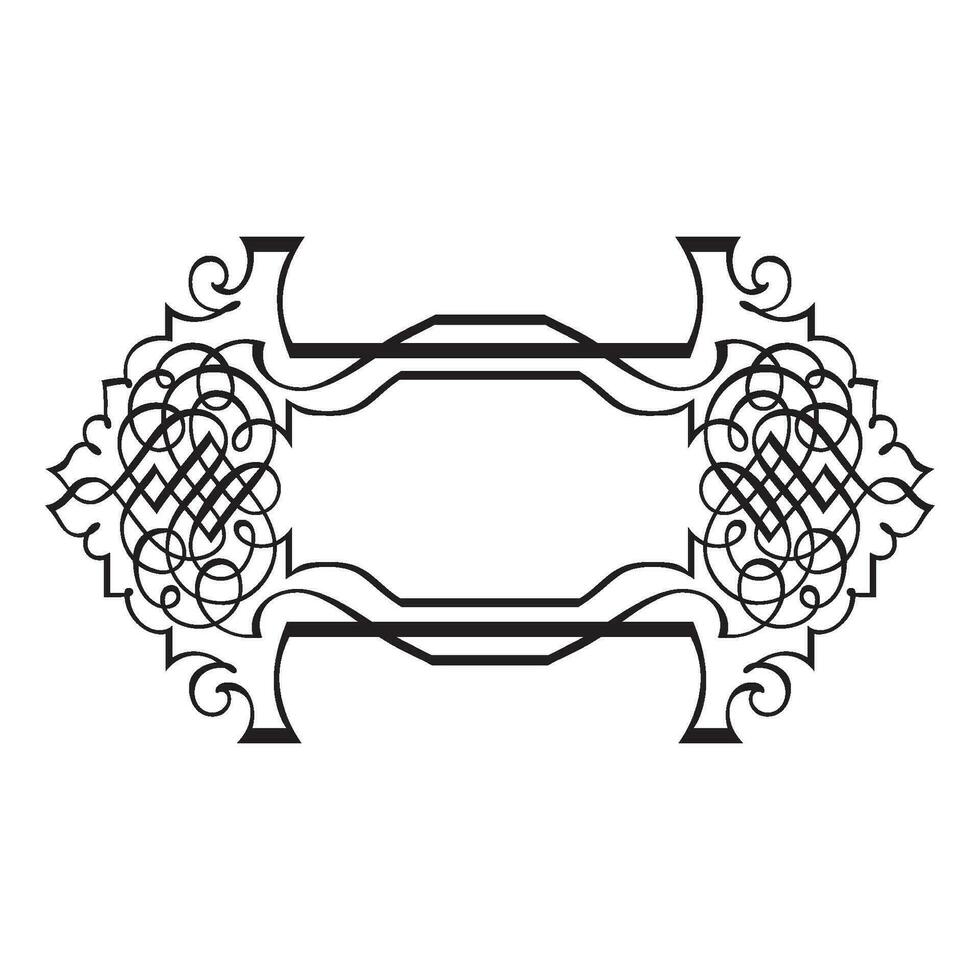 Vintage forged floral classic calligraphic retro vignette scroll frames ornamental design elements black set isolated vector