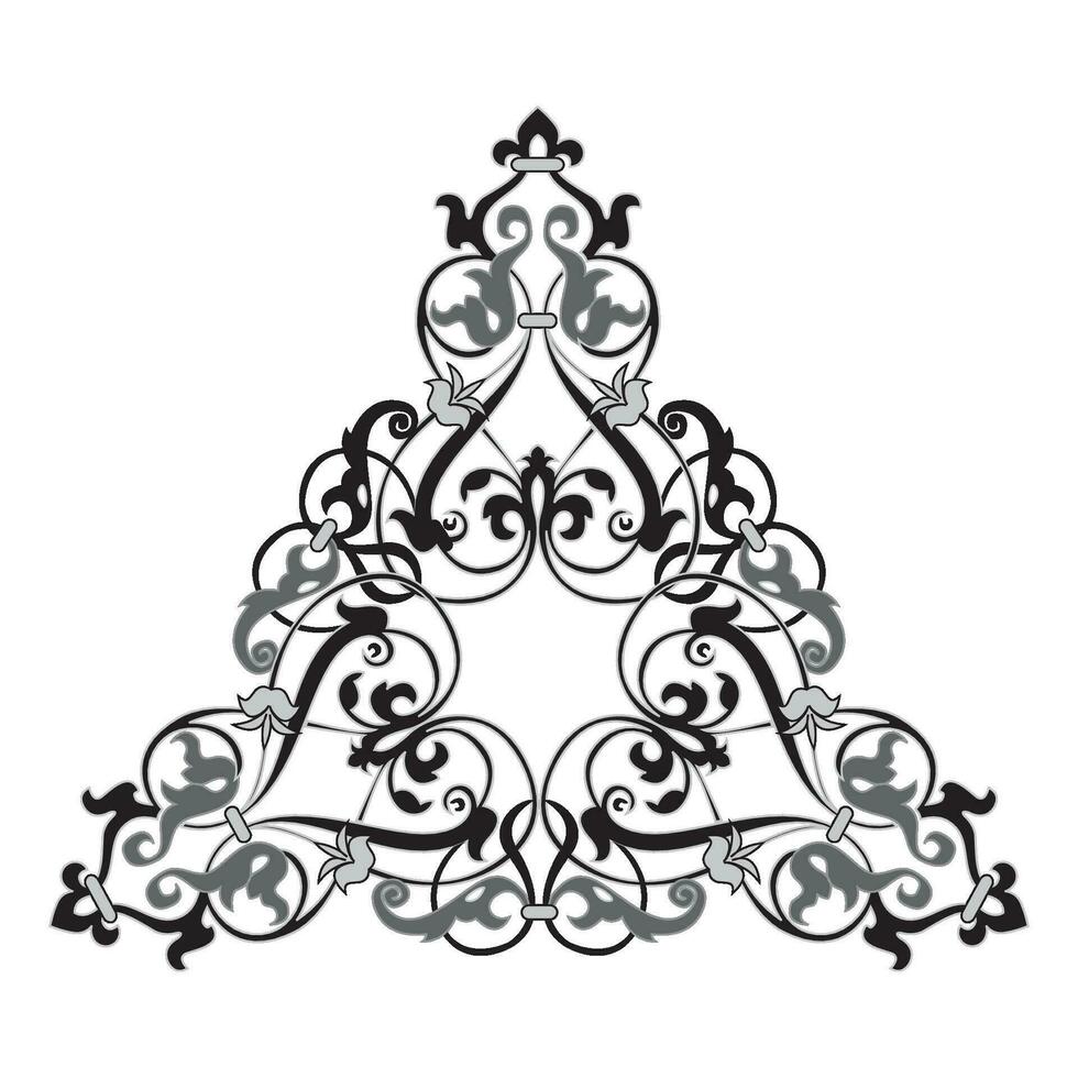 Vintage floral classic calligraphic retro vignette scroll frames ornamental design elements black set isolated vector