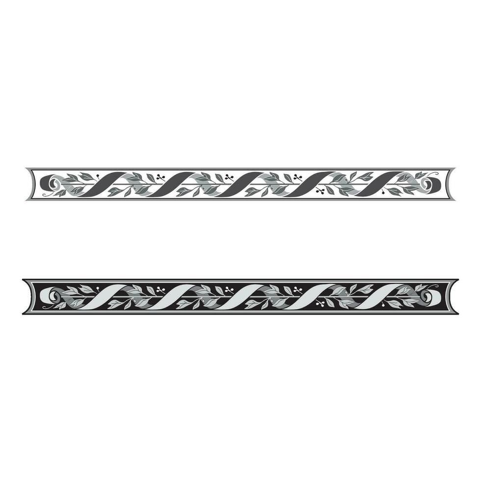 Retro chapter dividers swirl floral ornament bookmarks sketch set vector