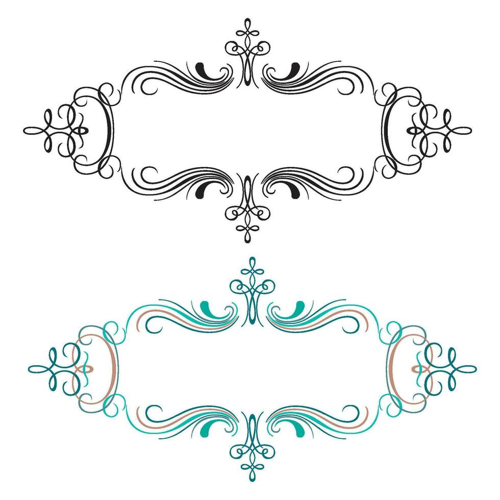 Hand drawn horizontal banners set with retro style ribbons decoration elements isolated vector illustration