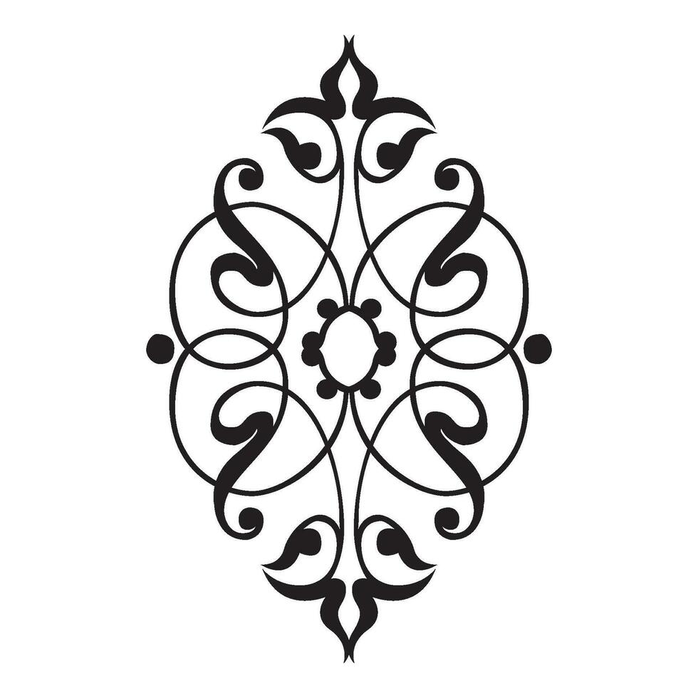 Vintage floral classic calligraphic retro vignette scroll frames ornamental design elements black set isolated vector