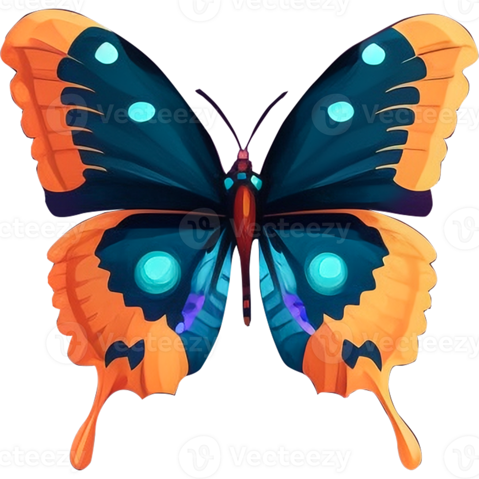 Tropical colorful butterflies. png