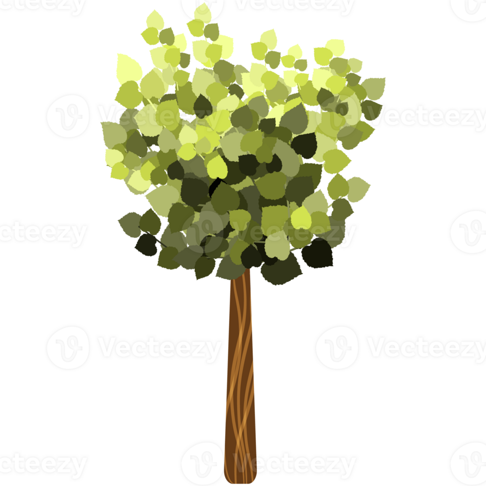 Green bush and tree for landscape and architecture drawing, elements for environment and garden,botanical elements for section in spring. png