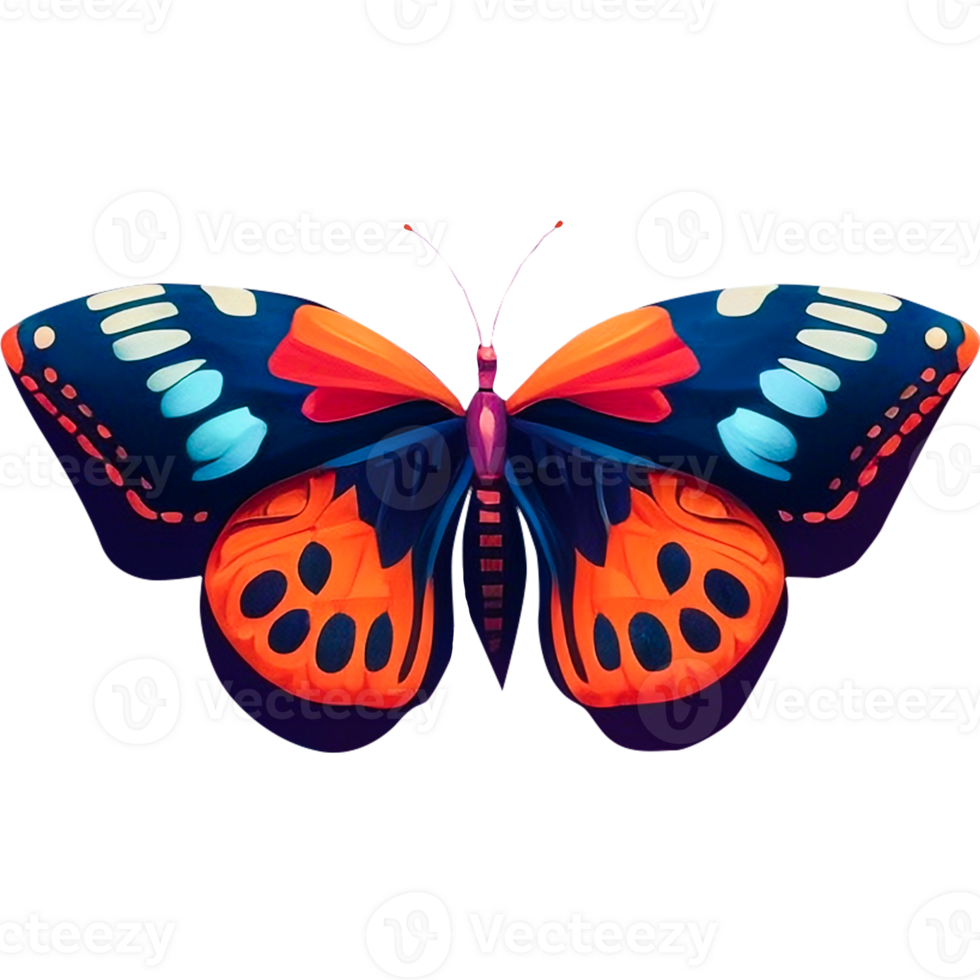 Tropical colorful butterflies. png