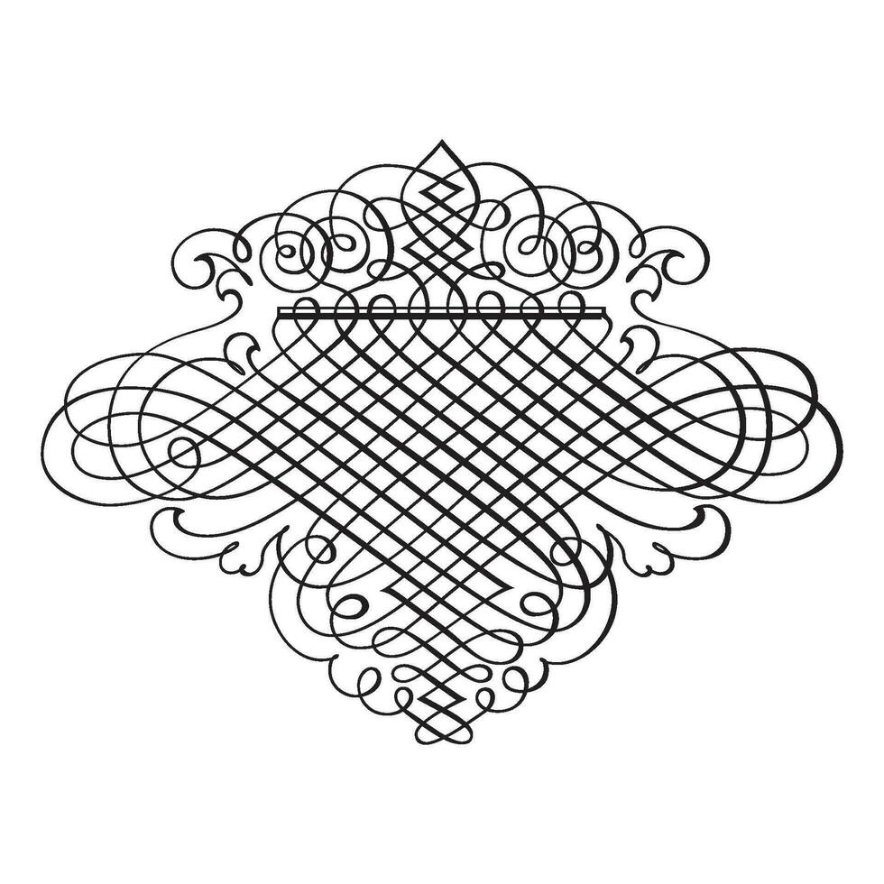Clásico decorativo caligrafía ornamental silueta vector diseño